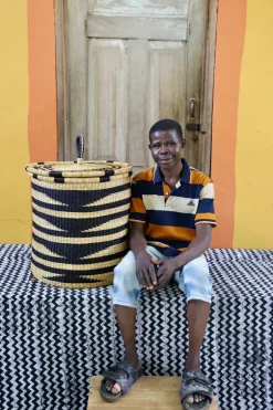 Coiled Laundry Basket with Lid (Large) by Atindamoligo Raymond