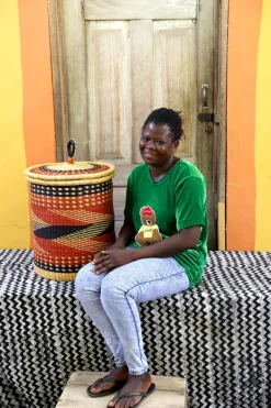Coiled Laundry Basket with Lid (Small) by Azumah Ophelia