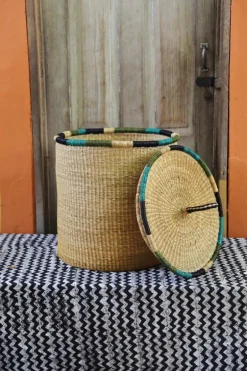 Coiled Laundry Basket with Lid (Large) by Akolgo Abraham