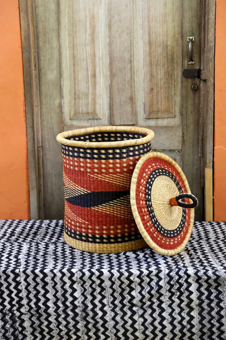Coiled Laundry Basket with Lid (Small) by Azumah Ophelia