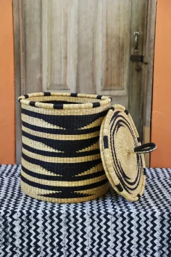 Coiled Laundry Basket with Lid (Large) by Atindamoligo Raymond