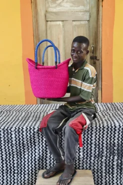 Dip Dyed Nyariga Basket (Large) by Harrison Akubire