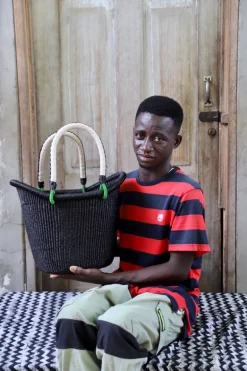 Dip Dyed Nyariga Basket (Small) by Harrison Akubire