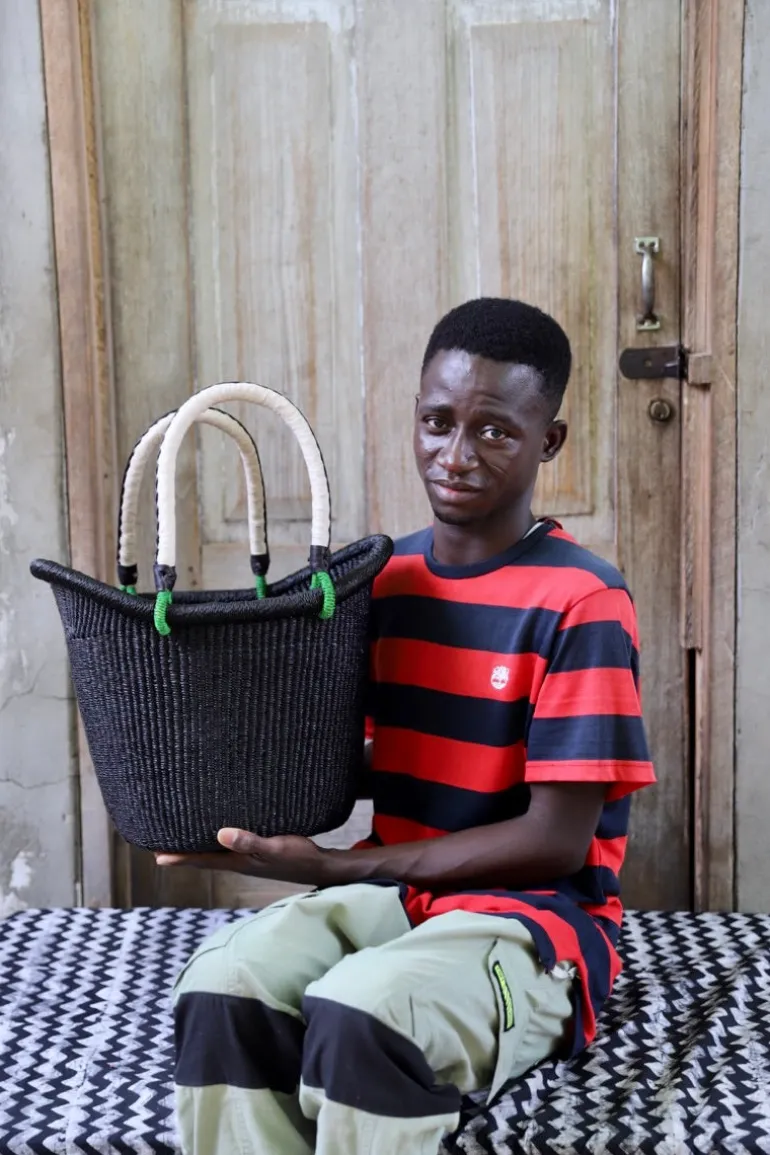Dip Dyed Nyariga Basket (Small) by Harrison Akubire