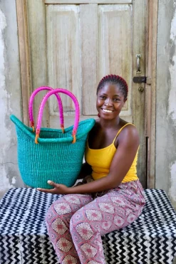 Dyed Nyariga Basket (Large) by Joyce Adagaam