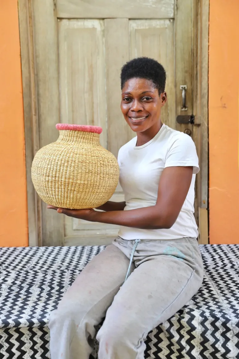 Jemima 10 Cows Basket (Tiny) by Gifty Adagaam