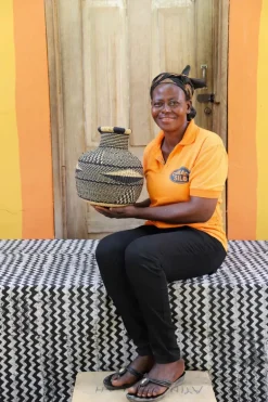 Jemima 10 Cows Basket (Tiny) by Nyaamah Atingabono