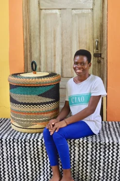 Laundry Basket with Lid (Large) by Rahinatu Akelsiyine