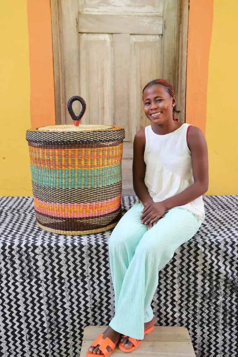 Laundry Basket with Lid (Large) by Claricia Nsohbillah