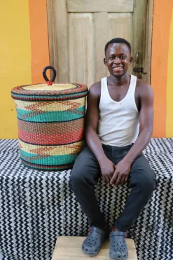 Laundry Basket with Lid (Large) by Abraham Akolgo