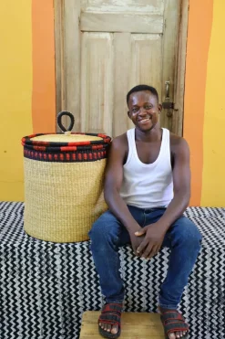 Laundry Basket with Lid (Large) ( with coil) by Abraham Akolgo
