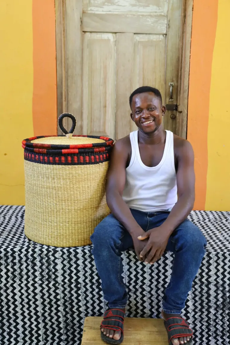 Laundry Basket with Lid (Large) ( with coil) by Abraham Akolgo