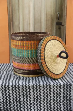 Laundry Basket with Lid (Large) by Claricia Nsohbillah