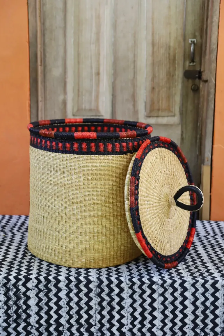Laundry Basket with Lid (Large) ( with coil) by Abraham Akolgo