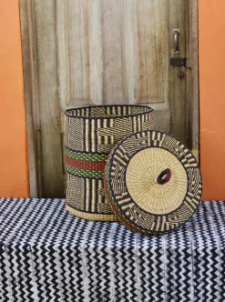Laundry Basket with Lid (Medium) by Rahinatu Akelsiyine