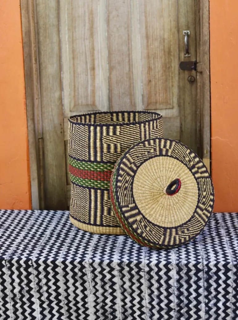 Laundry Basket with Lid (Medium) by Rahinatu Akelsiyine