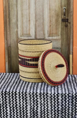 Laundry Basket with Lid (Small) by Yakubu Nsohbillah