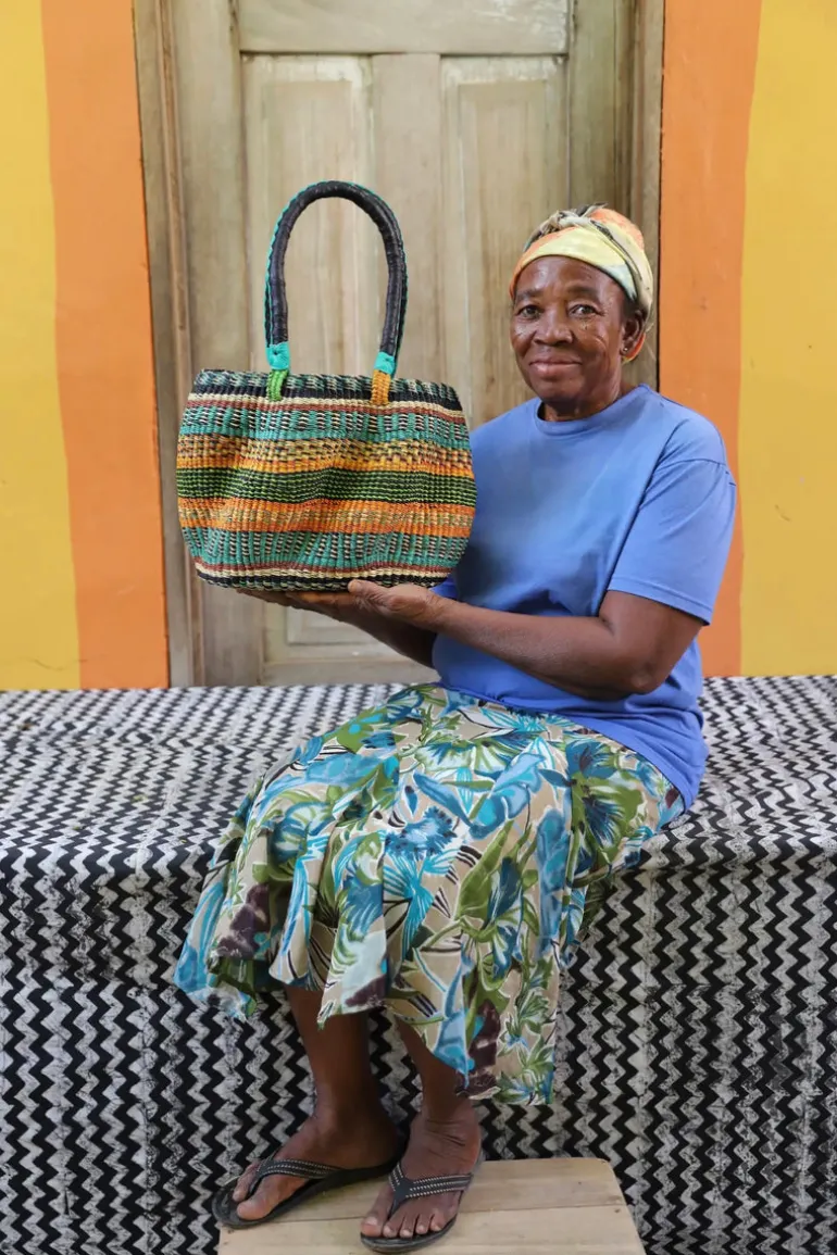Stay Flow Woven Handbag (Large) by Nmalebna Amita