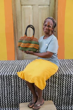 Stay Flow Woven Handbag (Small) by Nsomah Ayine