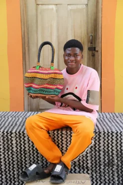 Stay Flow Woven Handbag (Small) by James Ayingasum