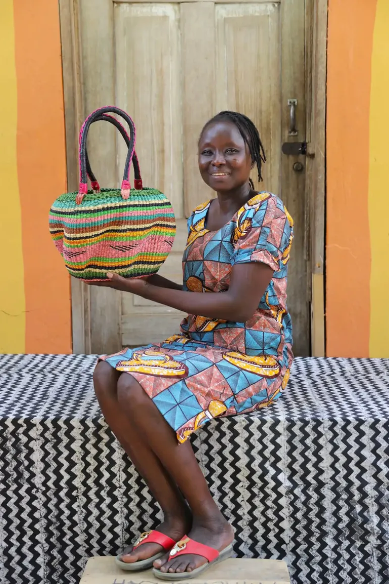 Stay Flow Woven Handbag (Small) by Ndita Agobka
