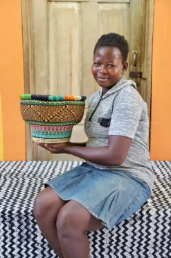 Tiny Drum Basket by Dorcas Anabilah