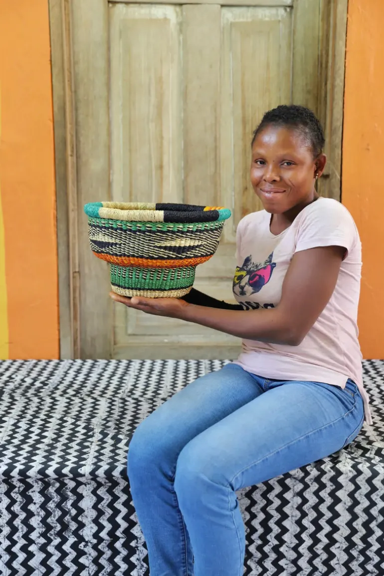 Tiny Drum Basket by Rosina Aengwane