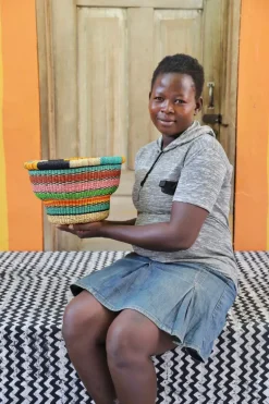 Tiny Drum Basket by Dorcas Anabilah