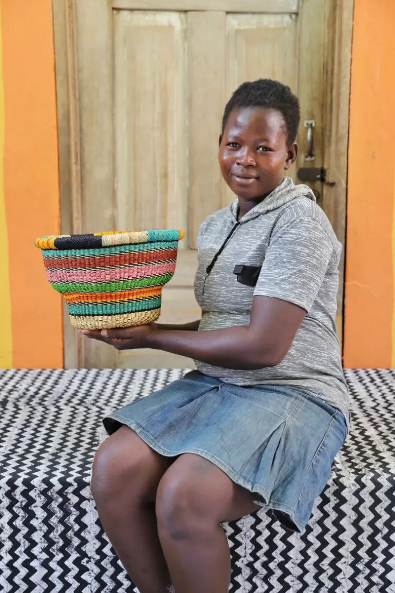 Tiny Drum Basket by Dorcas Anabilah