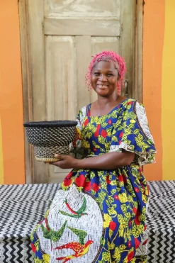Tiny Drum Basket by Mary Ayinbora