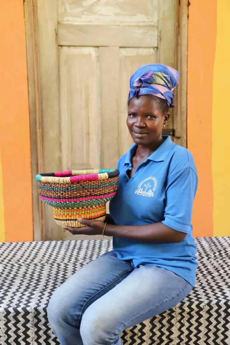 Tiny Drum Basket by Regina Akolgo