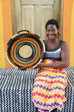 Woven Tray - Single Weave (small) by Zenatu Akelsiyine