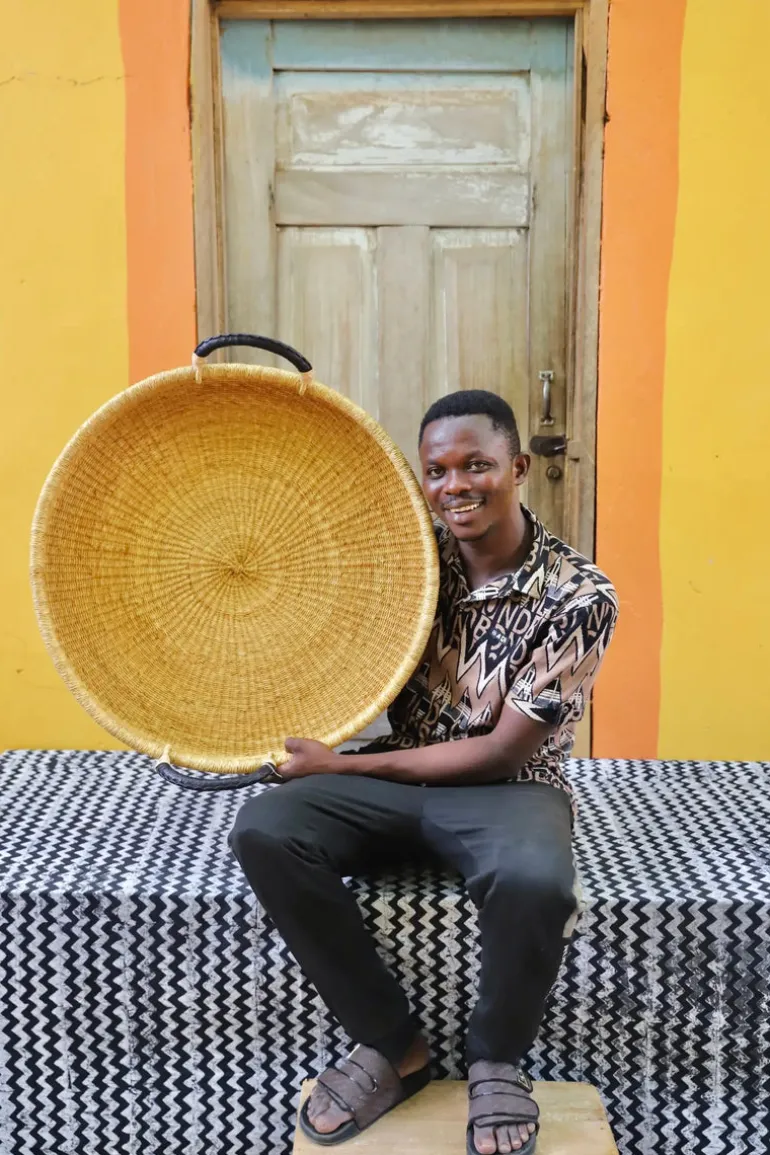 Woven Tray - Single Weave (Large) by Yakubu Nsohbillah