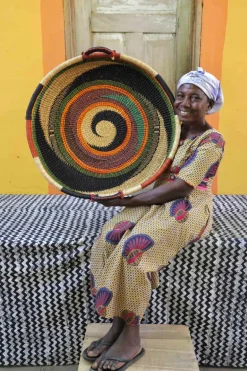 Woven Tray (Large / DOUBLE WEAVE) by Atugtarekeh Nyaaba