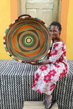 Woven Tray (Large / DOUBLE WEAVE) by Nsomah Ayine