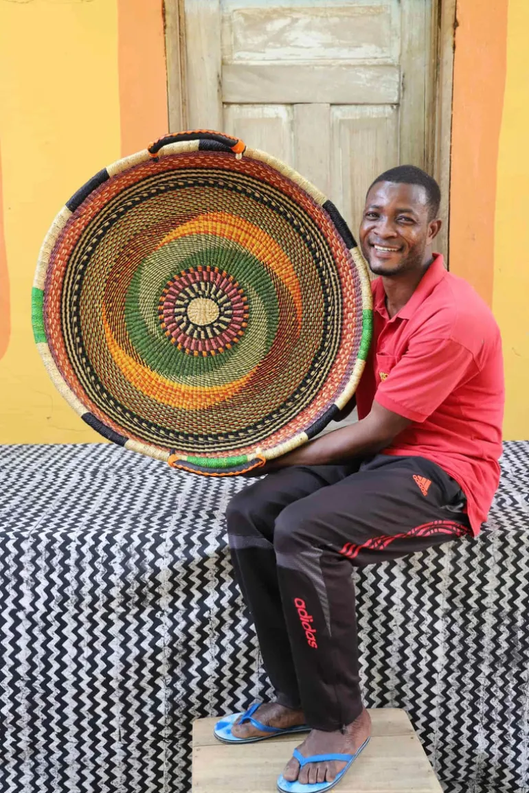 Woven Tray (Large / DOUBLE WEAVE) by Sampson ''Action'' Adombila