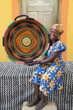 Woven Tray (Large / DOUBLE WEAVE) by Nyaamah Ayimbillah