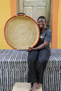 Woven Tray (Medium / DOUBLE WEAVE) by Eva Nsohbillah