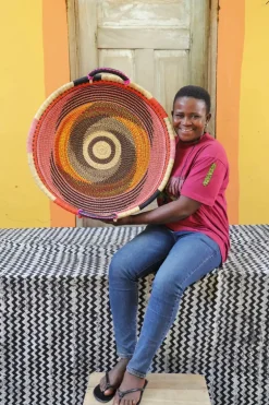 Woven Tray (Medium / DOUBLE WEAVE) by Ida Adigvom