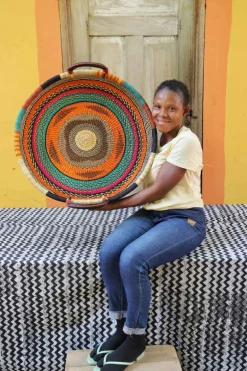 Woven Tray (Medium / DOUBLE WEAVE) by Rosina Aengwane